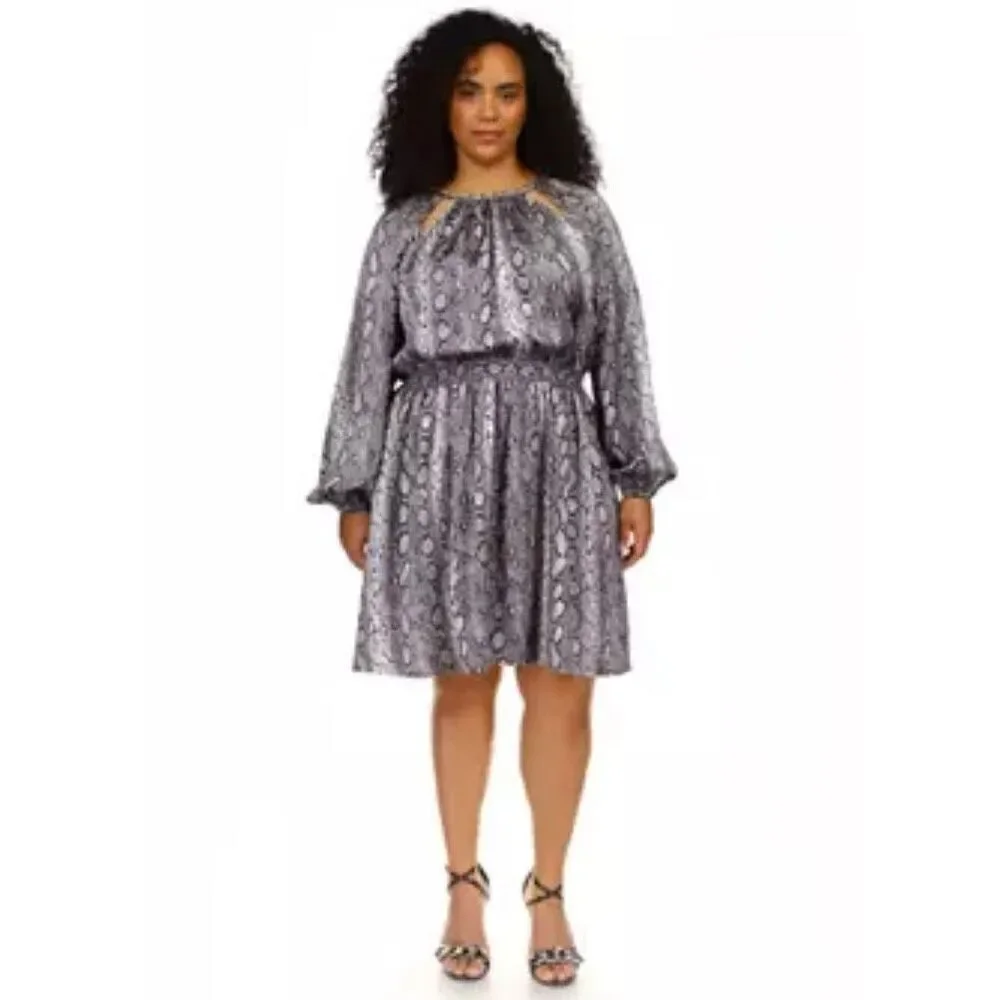 NWT Michael Kors above knee Cocktail Dress. Snake print Size 3X.